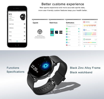 V11 Smartwatch moniteur de fréquence cardiaque en temps réel mode multi-sport lumière respiratoire montre intelligente pour téléphone Android IOS