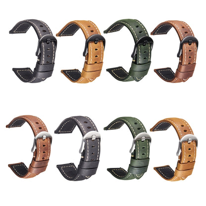 Bracelet de montre intelligent à dégagement rapide Bracelet rétro en cuir Crazy Horse pour Samsung Huawei,Taille:, 20mm  (Dark Brown Black Buckle), 20mm (Deep Brown Silver Buckle), 20mm (Light Brown Black Buckle), 20mm (Light Brown Silver Buckle)      ...