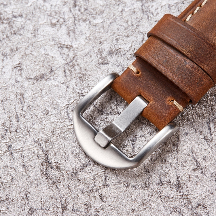Bracelet de montre intelligent à dégagement rapide Bracelet rétro en cuir Crazy Horse pour Samsung Huawei,Taille:, 20mm  (Dark Brown Black Buckle), 20mm (Deep Brown Silver Buckle), 20mm (Light Brown Black Buckle), 20mm (Light Brown Silver Buckle)      ...