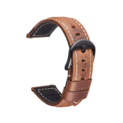 Bracelet de montre intelligent à dégagement rapide Bracelet rétro en cuir Crazy Horse pour Samsung Huawei,Taille:, 20mm  (Dark Brown Black Buckle), 20mm (Deep Brown Silver Buckle), 20mm (Light Brown Black Buckle), 20mm (Light Brown Silver Buckle)      ...