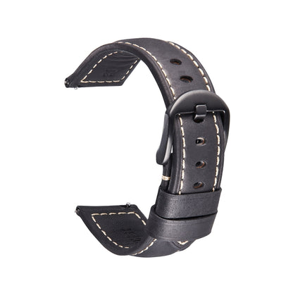 Bracelet de montre intelligent à dégagement rapide Bracelet rétro en cuir Crazy Horse pour Samsung Huawei,Taille:, 20mm  (Dark Brown Black Buckle), 20mm (Deep Brown Silver Buckle), 20mm (Light Brown Black Buckle), 20mm (Light Brown Silver Buckle)      ...