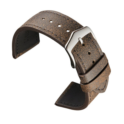 Petit bracelet en cuir de vachette à texture cassée adapté à la montre Huawei, 20mm, 22mm