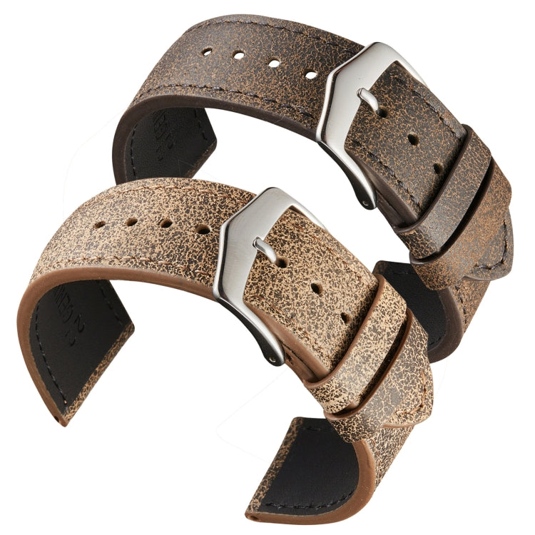 Petit bracelet en cuir de vachette à texture cassée adapté à la montre Huawei, 20mm, 22mm