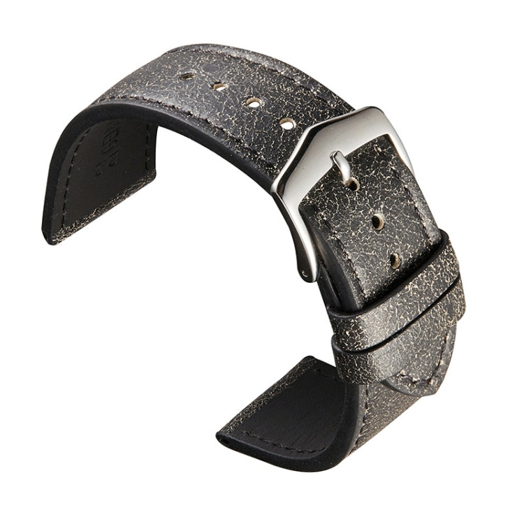 Petit bracelet en cuir de vachette à texture cassée adapté à la montre Huawei, 20mm, 22mm