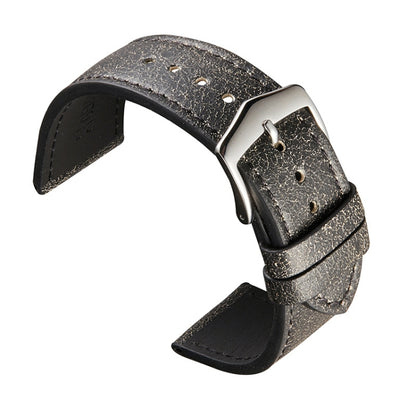 Petit bracelet en cuir de vachette à texture cassée adapté à la montre Huawei, 20mm, 22mm