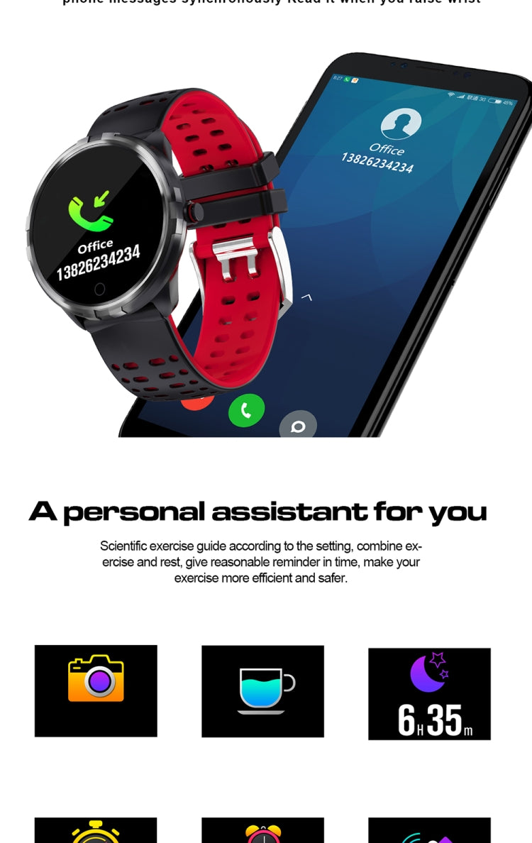 X7 Montre Intelligente IP68 Etanche Hommes Sport Smartwatch Android Bluetooth Montre Support Fréquence Cardiaque / Rappel d'Appel / Podomètre / Surveillance du Sommeil / Tracker