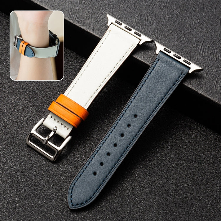 Bracelet de montre en cuir de vachette Business, For Apple Watch Series 6&SE&5&4 44mm / 3&2&1 42mm