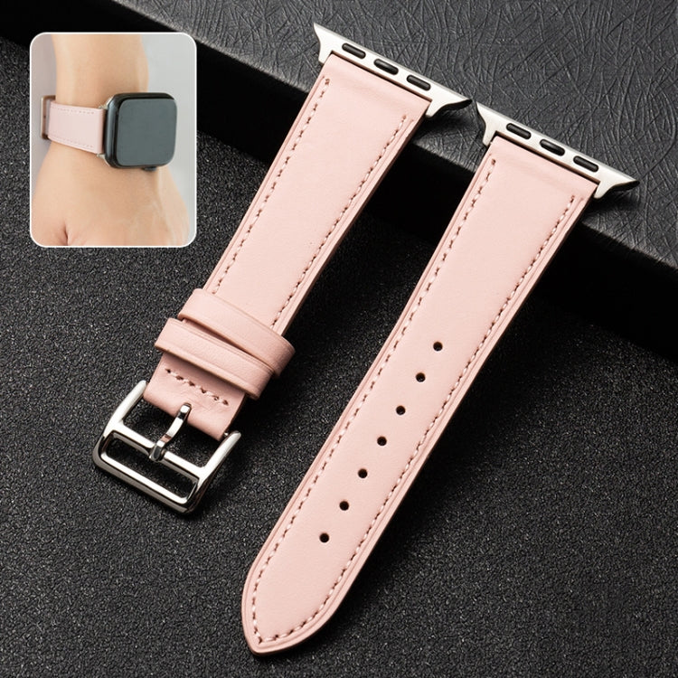 Bracelet de montre en cuir de vachette Business, For Apple Watch Series 6&SE&5&4 44mm / 3&2&1 42mm