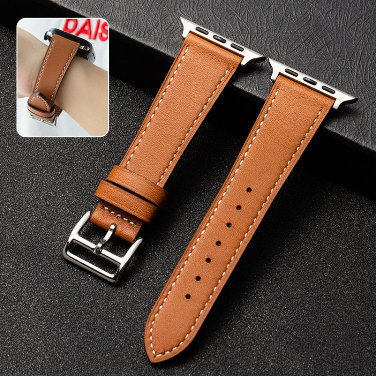 Bracelet de montre en cuir de vachette Business, For Apple Watch Series 6&SE&5&4 44mm / 3&2&1 42mm