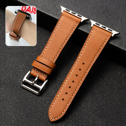 Bracelet de montre en cuir de vachette Business, For Apple Watch Series 6&SE&5&4 44mm / 3&2&1 42mm