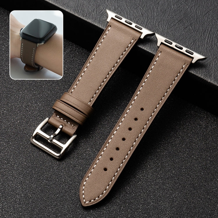 Bracelet de montre en cuir de vachette Business, For Apple Watch Series 6&SE&5&4 44mm / 3&2&1 42mm