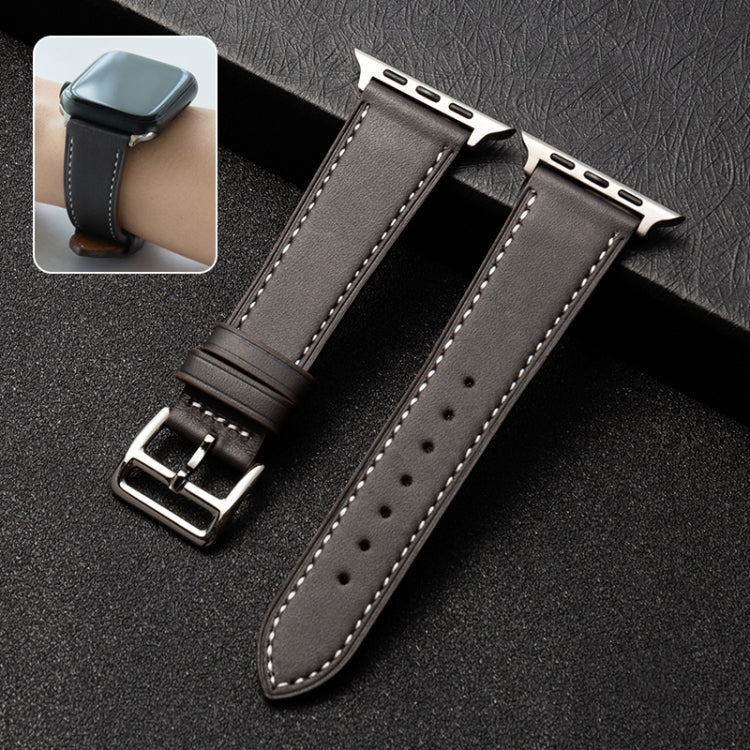Bracelet de montre en cuir de vachette Business, For Apple Watch Series 6&SE&5&4 44mm / 3&2&1 42mm