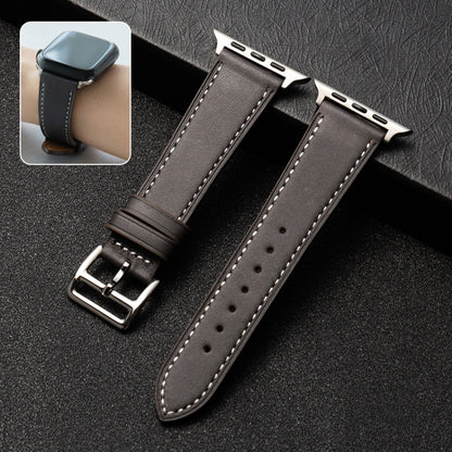 Bracelet de montre en cuir de vachette Business, For Apple Watch Series 6&SE&5&4 44mm / 3&2&1 42mm