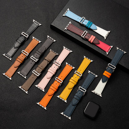 Bracelet de montre en cuir de vachette Business, For Apple Watch Series 6&SE&5&4 44mm / 3&2&1 42mm