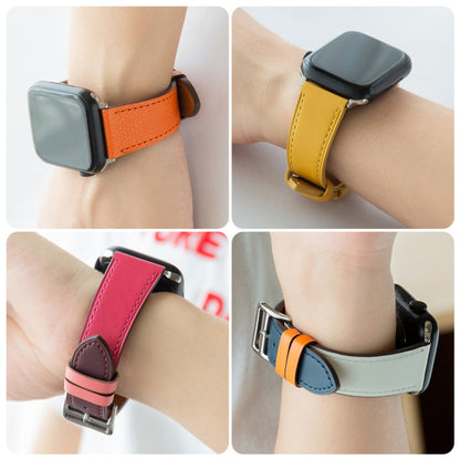 Bracelet de montre en cuir de vachette Business, For Apple Watch Series 6&SE&5&4 44mm / 3&2&1 42mm