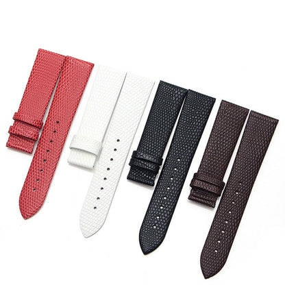 Chaîne de montre fine avec bracelet en cuir de veau motif lézard, Strap Width  12mm, Strap Width  18mm
