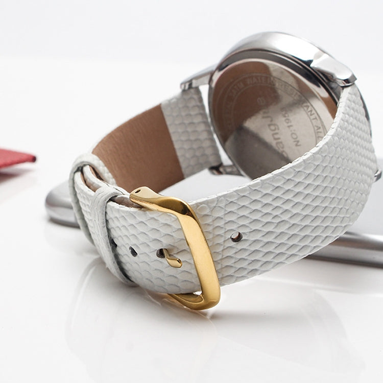 Chaîne de montre fine avec bracelet en cuir de veau motif lézard, Strap Width  12mm, Strap Width  18mm