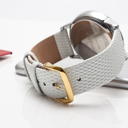 Chaîne de montre fine avec bracelet en cuir de veau motif lézard, Strap Width  12mm, Strap Width  18mm