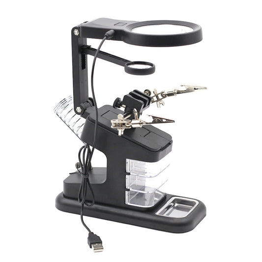 Loupe multifonctionnelle d'inspection de réparation de soudure de puce de bureau avec la lumière de LED