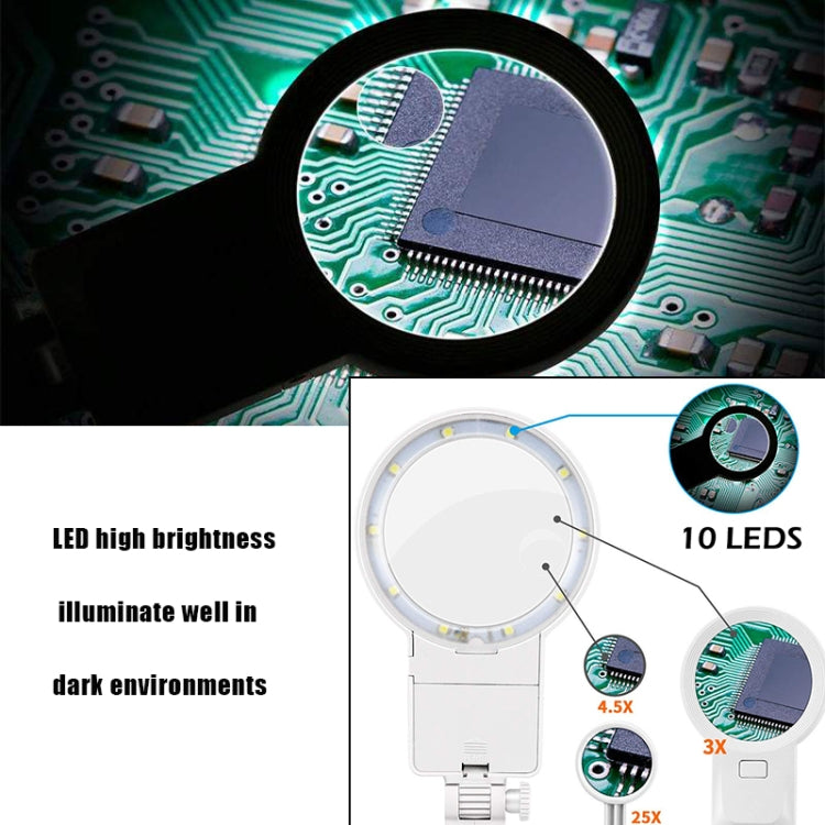 Loupe multifonctionnelle d'inspection de réparation de soudure de puce de bureau avec la lumière de LED