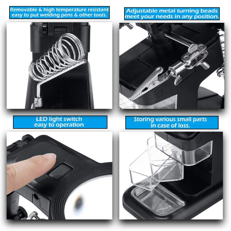 Loupe multifonctionnelle d'inspection de réparation de soudure de puce de bureau avec la lumière de LED