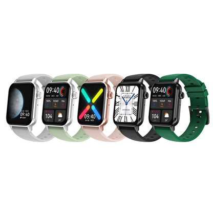 Montre intelligente multifonctionnelle de surveillance de la fréquence cardiaque HD6 1,69 pouces, Noir, Argent, Rose, Vert clair, Vert