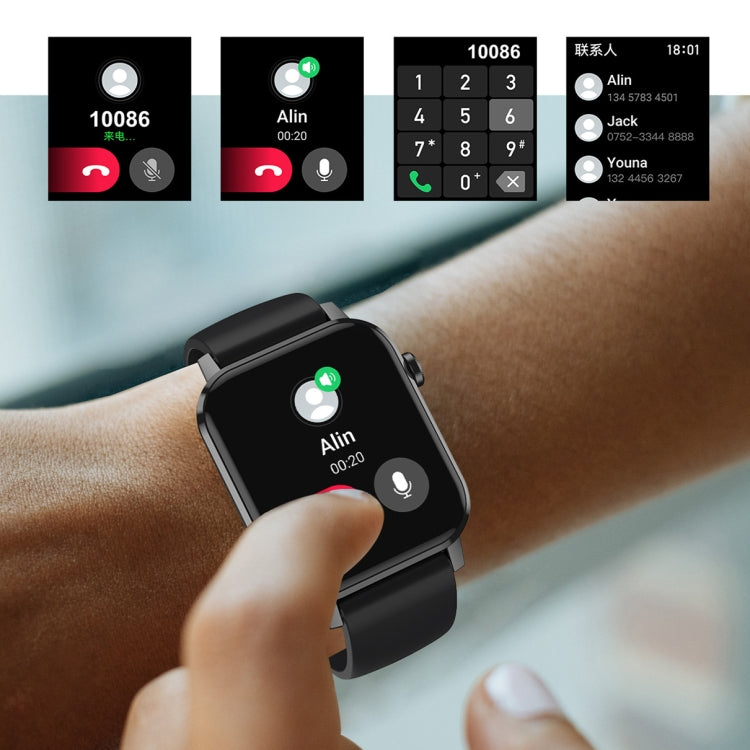 Montre intelligente multifonctionnelle de surveillance de la fréquence cardiaque HD6 1,69 pouces, Noir, Argent, Rose, Vert clair, Vert