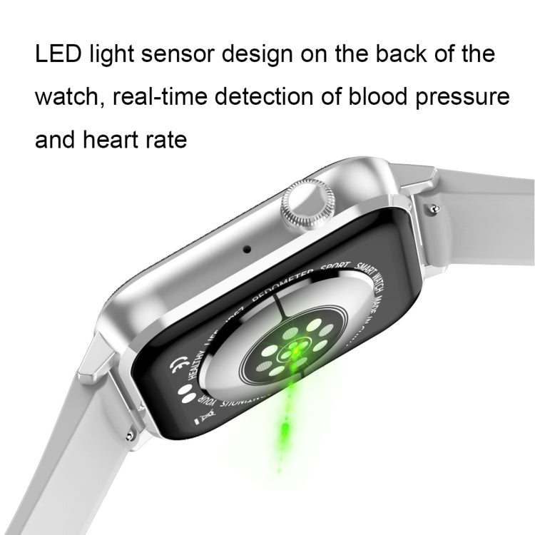 Montre intelligente multifonctionnelle de surveillance de la fréquence cardiaque HD6 1,69 pouces, Noir, Argent, Rose, Vert clair, Vert