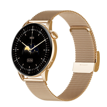 Montre intelligente à écran AMOLED HD1 de 1,3 pouces avec fonction NFC, Gold Steel+Silicone Strap, Silver Steell+Silicone Strap, Black Steell+Silicone Strap