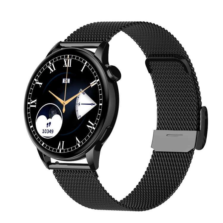 Montre intelligente à écran AMOLED HD1 de 1,3 pouces avec fonction NFC, Gold Steel+Silicone Strap, Silver Steell+Silicone Strap, Black Steell+Silicone Strap