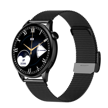 Montre intelligente à écran AMOLED HD1 de 1,3 pouces avec fonction NFC, Gold Steel+Silicone Strap, Silver Steell+Silicone Strap, Black Steell+Silicone Strap