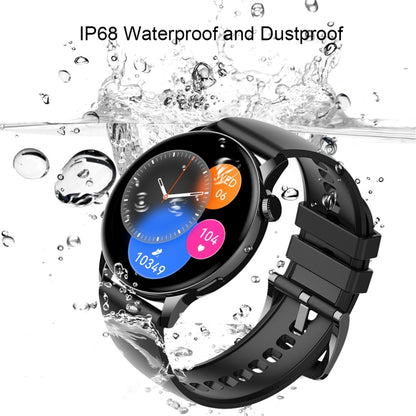 Montre intelligente à écran AMOLED HD1 de 1,3 pouces avec fonction NFC, Gold Steel+Silicone Strap, Silver Steell+Silicone Strap, Black Steell+Silicone Strap