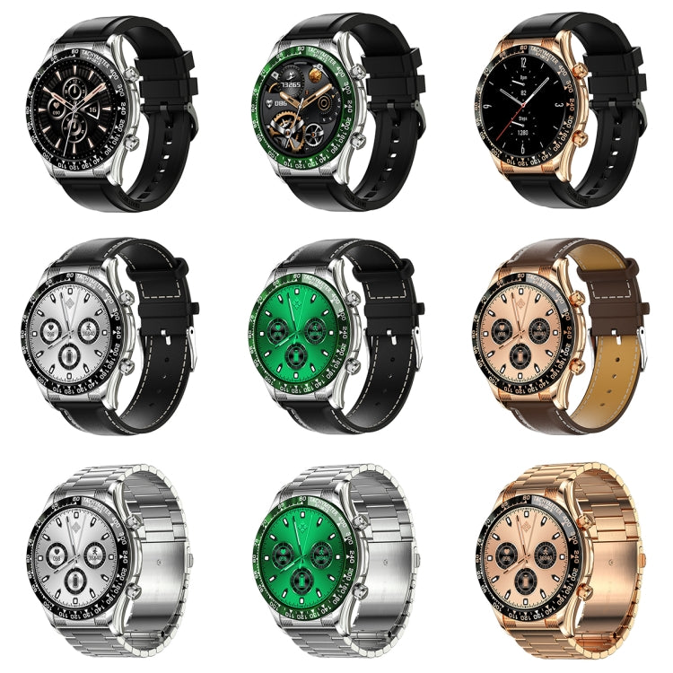 LOANIY E18 Pro Montre d'appel Bluetooth intelligente avec fonction NFC, Gold Silicone, Black Leather, Gold Leather, Black Silver Steel, Green Silver Steel