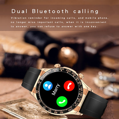 LOANIY E18 Pro Montre d'appel Bluetooth intelligente avec fonction NFC, Gold Silicone, Black Leather, Gold Leather, Black Silver Steel, Green Silver Steel
