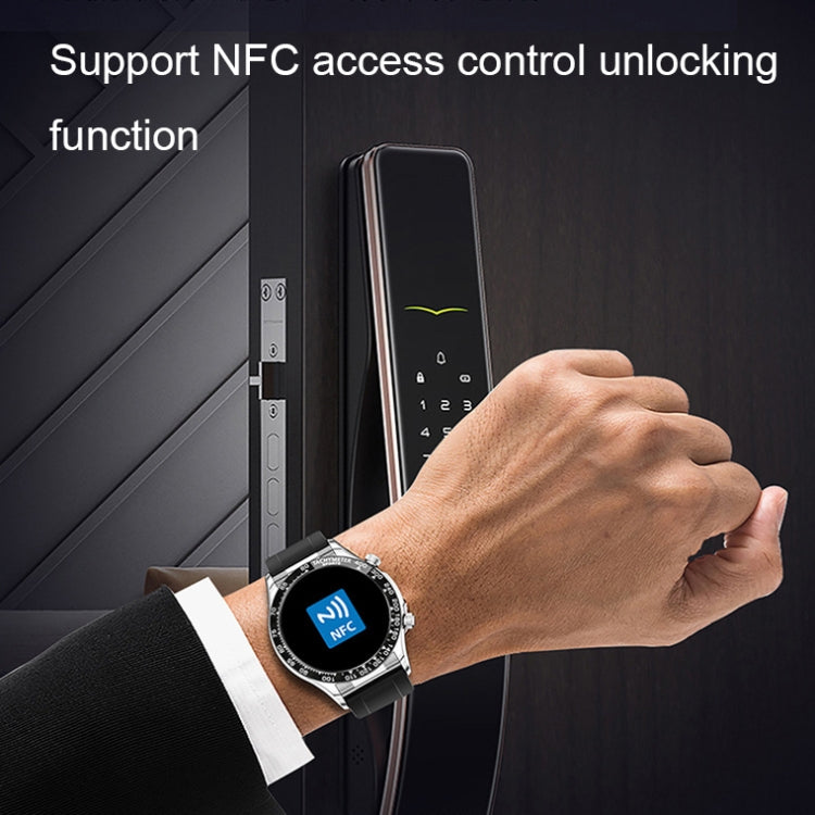 LOANIY E18 Pro Montre d'appel Bluetooth intelligente avec fonction NFC, Gold Silicone, Black Leather, Gold Leather, Black Silver Steel, Green Silver Steel