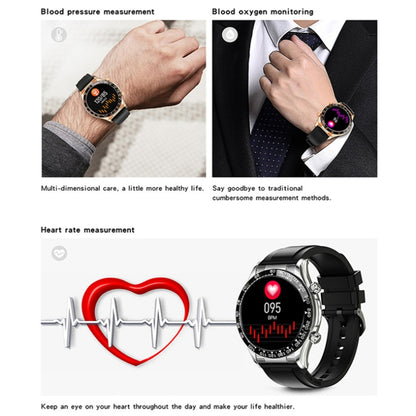 LOANIY E18 Pro Montre d'appel Bluetooth intelligente avec fonction NFC, Gold Silicone, Black Leather, Gold Leather, Black Silver Steel, Green Silver Steel