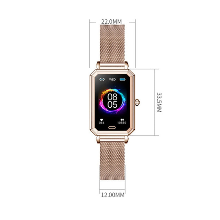 LOANIY HT2 Montre intelligente podomètre à détection de fréquence cardiaque de 1,28 pouce, Gold Steel