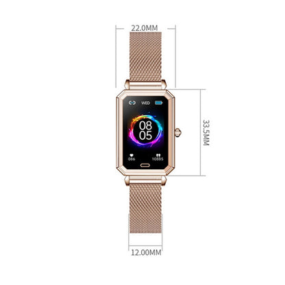 LOANIY HT2 Montre intelligente podomètre à détection de fréquence cardiaque de 1,28 pouce, Gold Steel