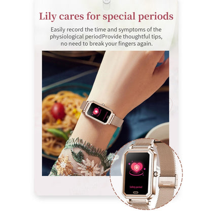 LOANIY HT2 Montre intelligente podomètre à détection de fréquence cardiaque de 1,28 pouce, Gold Steel
