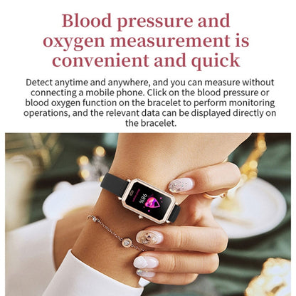 LOANIY HT2 Montre intelligente podomètre à détection de fréquence cardiaque de 1,28 pouce, Gold Steel