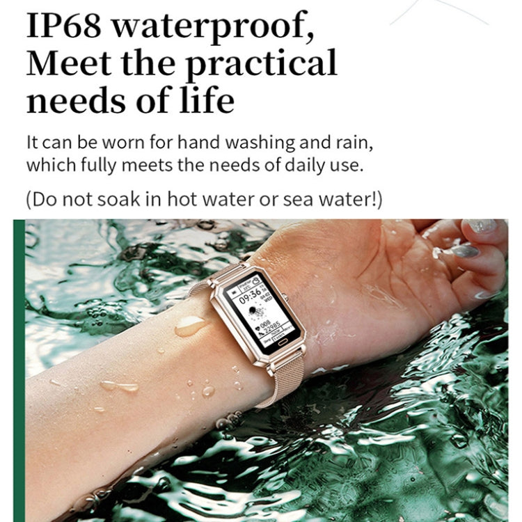 LOANIY HT2 Montre intelligente podomètre à détection de fréquence cardiaque de 1,28 pouce, Gold Steel