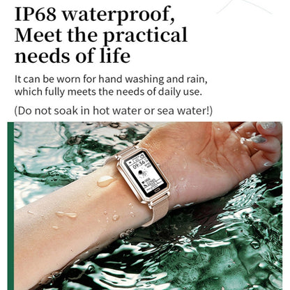 LOANIY HT2 Montre intelligente podomètre à détection de fréquence cardiaque de 1,28 pouce, Gold Steel