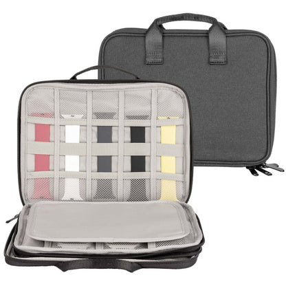 Sac de rangement portable à double couche pour câble de données, Double-Layer Black, Double-Layer Grey