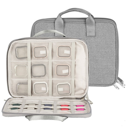 Sac de rangement portable à double couche pour câble de données, Double-Layer Black, Double-Layer Grey