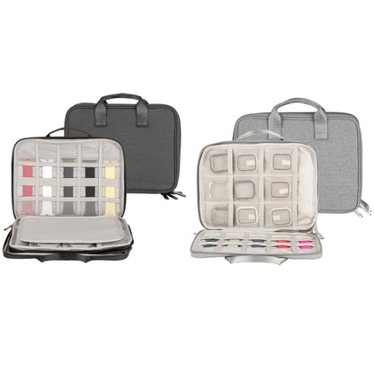Sac de rangement portable à double couche pour câble de données, Double-Layer Black, Double-Layer Grey