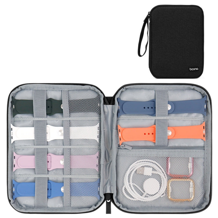Boona Smart Watch Strap Câble de données Sac de rangement portable pour Apple Watch, Large (Black)
