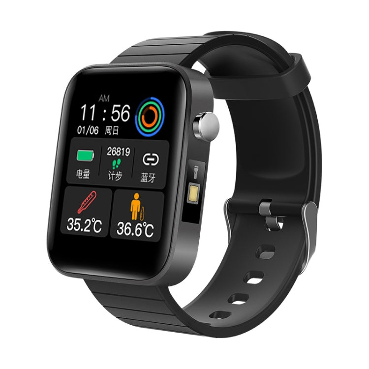 T68 Montre intelligente de surveillance de la température corporelle de 1,54 pouce avec fonction de lampe de poche