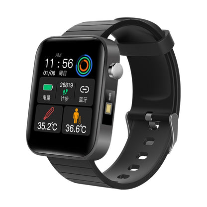 T68 Montre intelligente de surveillance de la température corporelle de 1,54 pouce avec fonction de lampe de poche