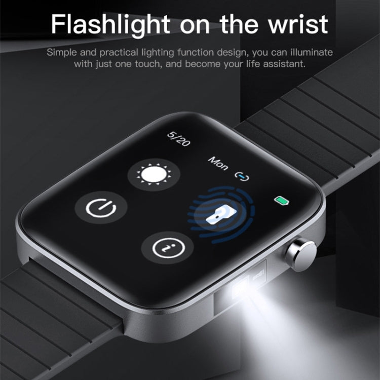 T68 Montre intelligente de surveillance de la température corporelle de 1,54 pouce avec fonction de lampe de poche