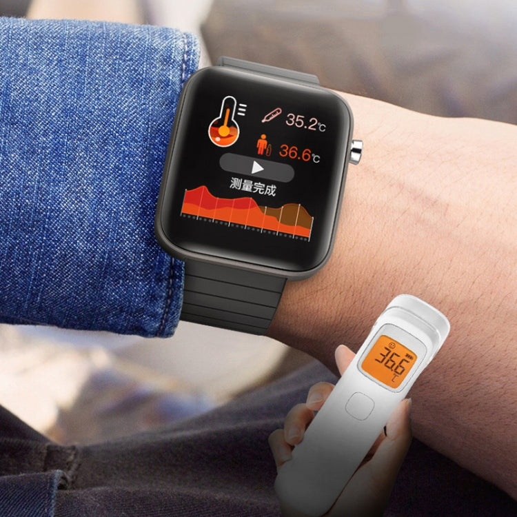 T68 Montre intelligente de surveillance de la température corporelle de 1,54 pouce avec fonction de lampe de poche